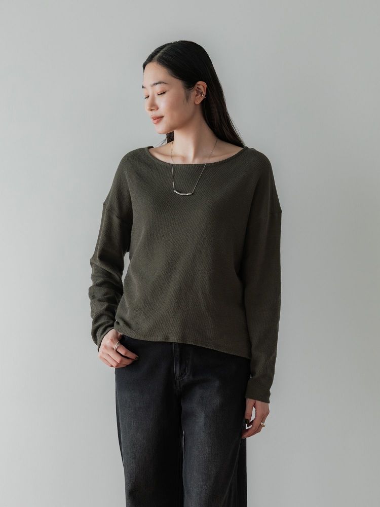 crewre online shop / 2wayラフインレーボートネックロンT