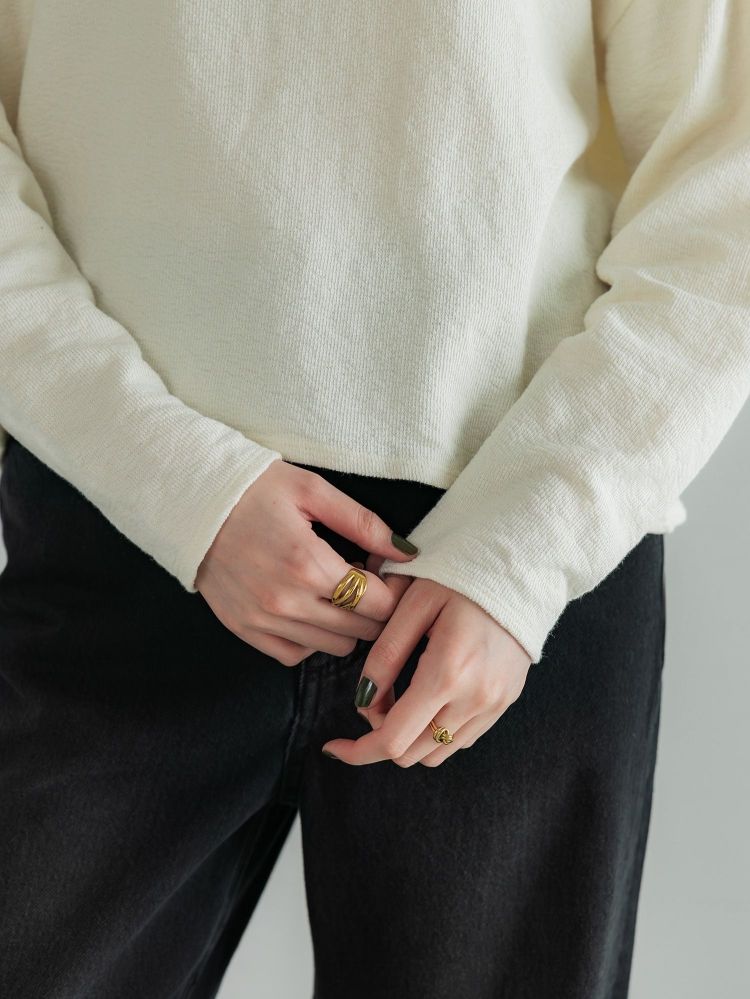crewre 2wayラフインレーボートネックロンT / サイズ1 / セット crewre online shop / 2wayラフインレーボートネックロンT