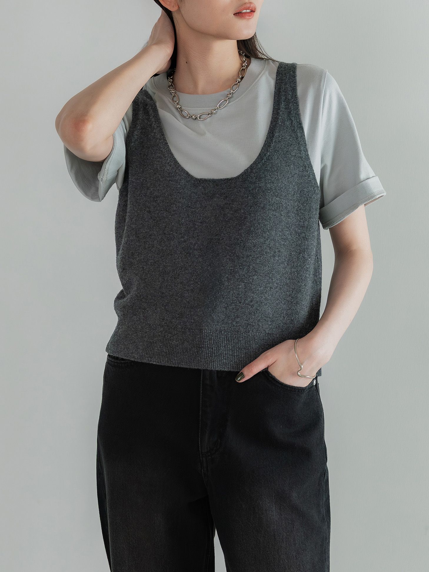 JOURNAL STANDARD ウールカシミヤ2WAYヘンリー ビスチェ ウールカシミヤ2WAYヘンリー | ジャーナルスタンダード(JOURNAL