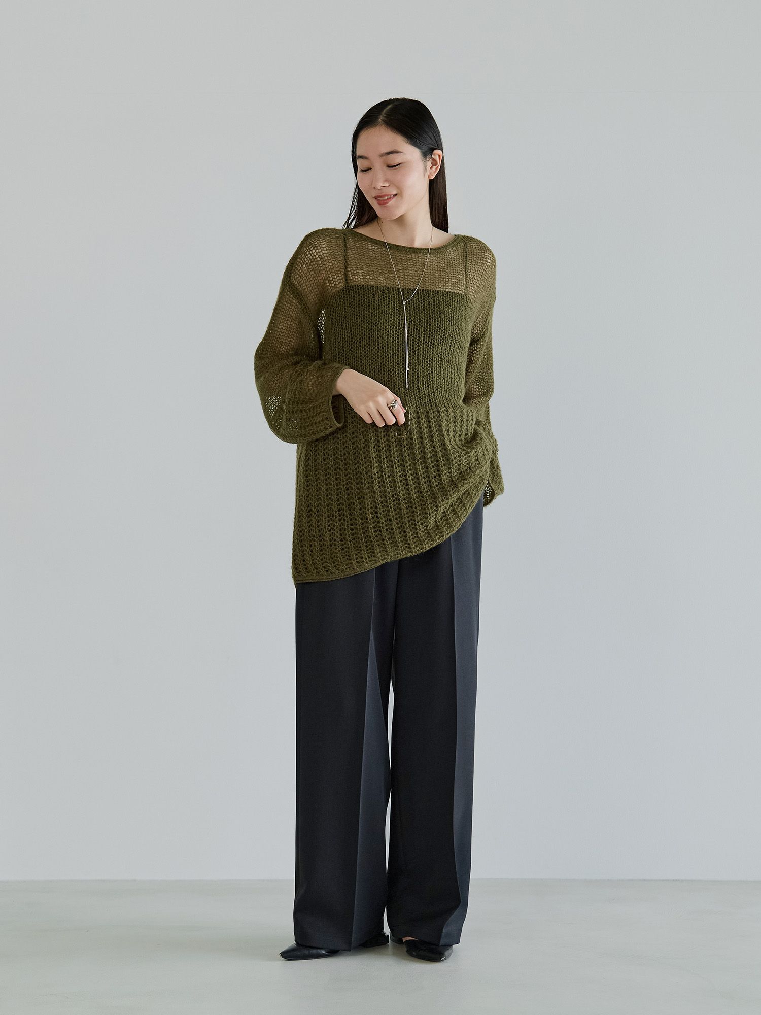 モヘヤミックスシアールーズニット