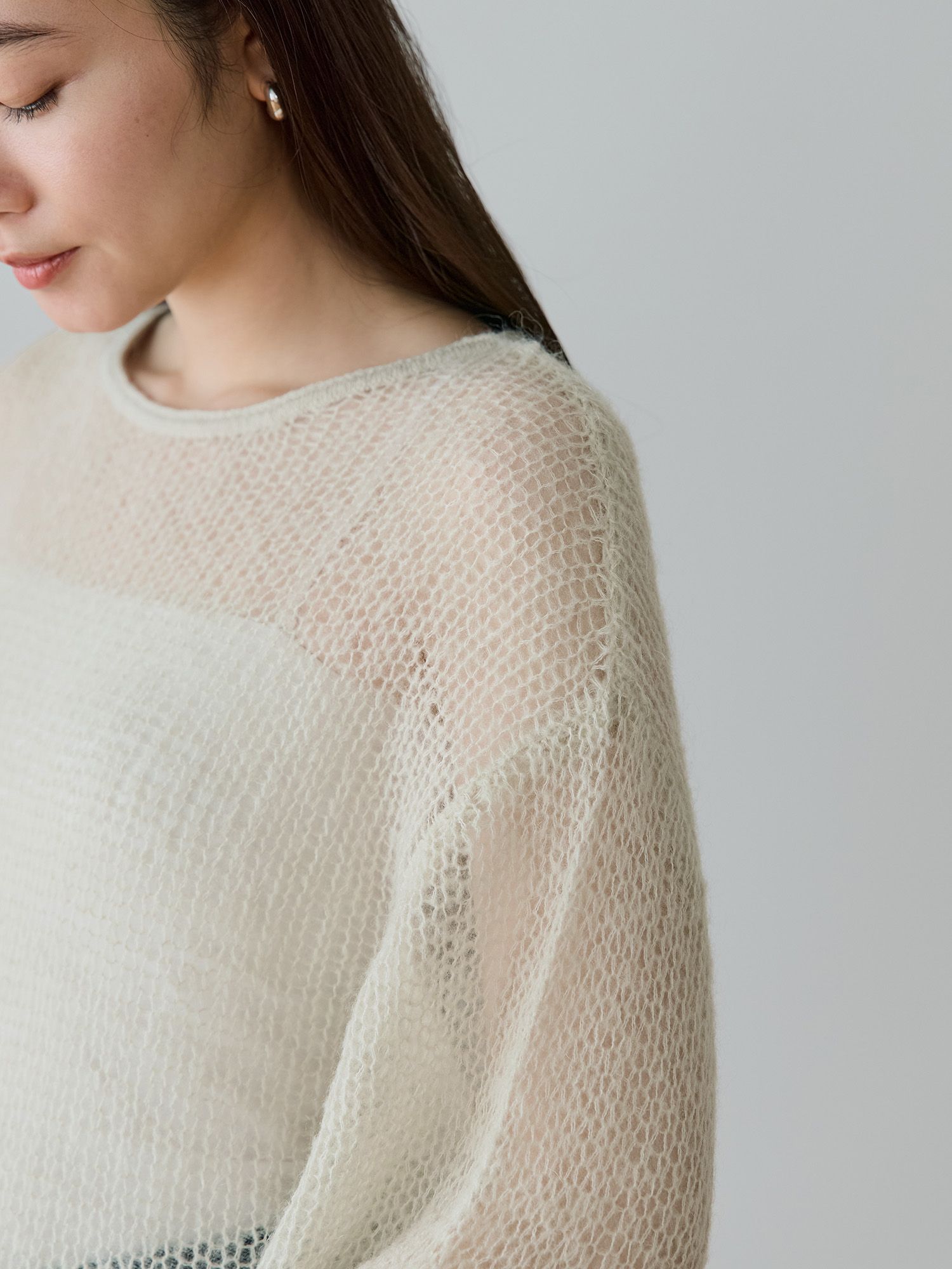 モヘヤミックスシアールーズニット