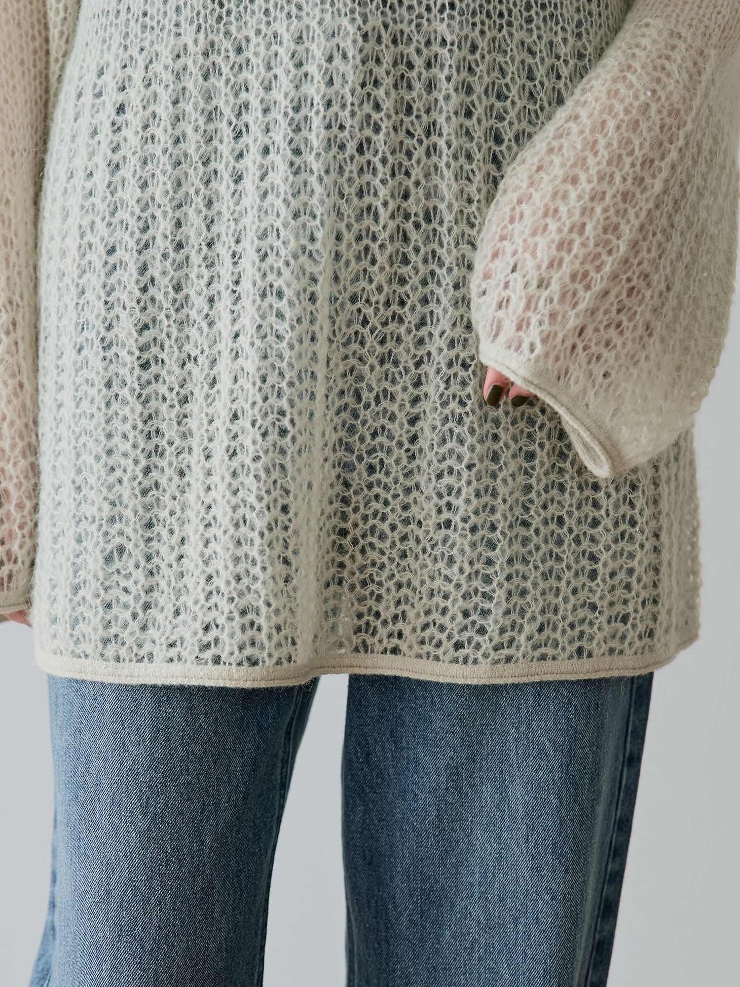 モヘヤミックスシアールーズニット