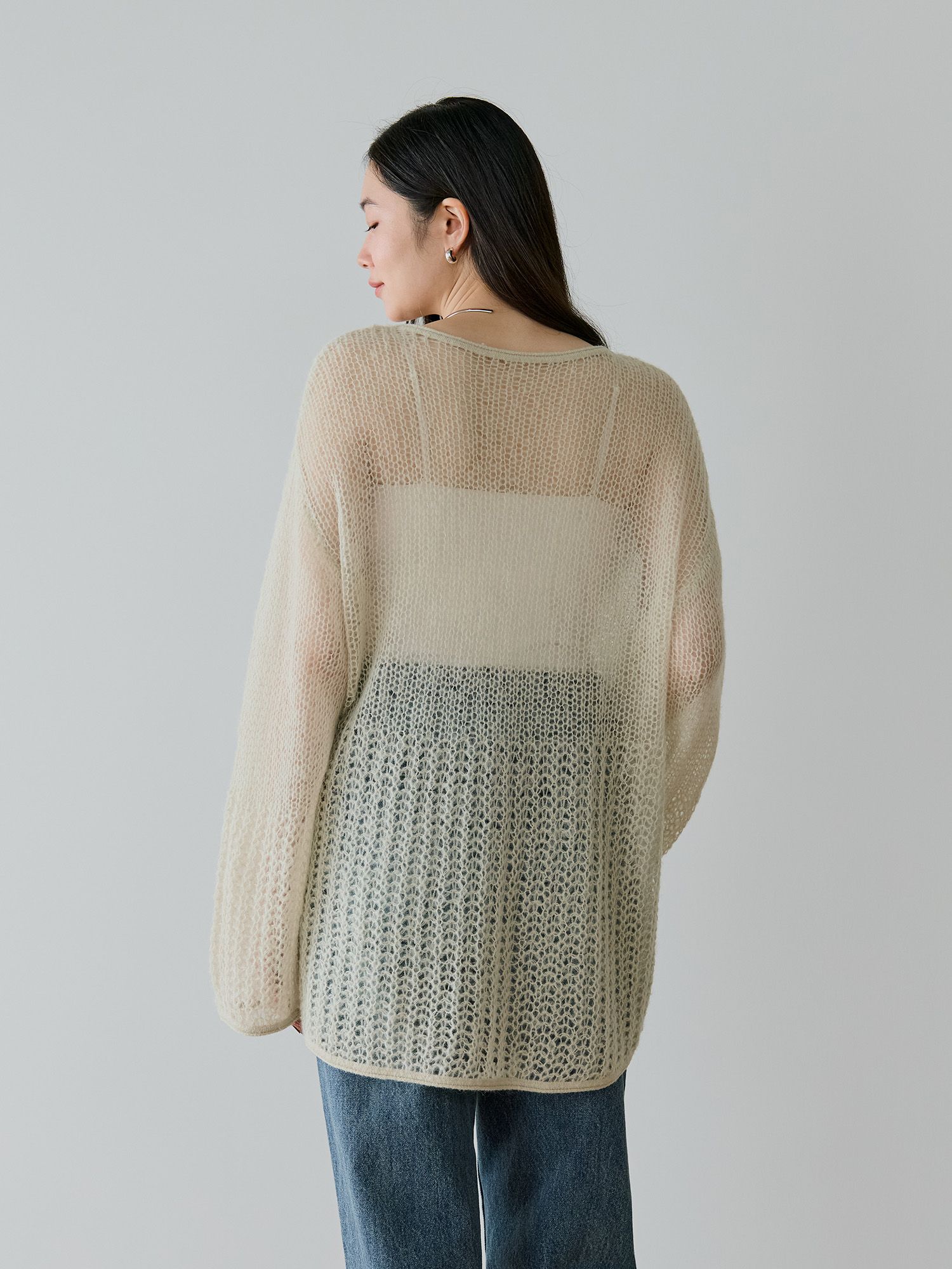 モヘヤミックスシアールーズニット