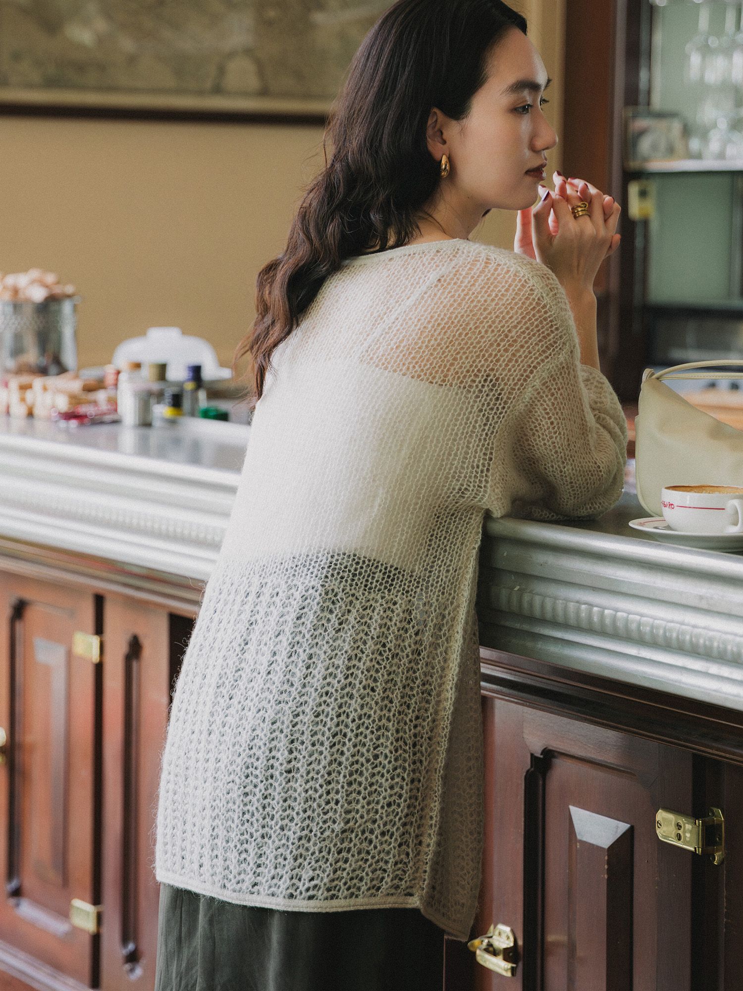 モヘヤミックスシアールーズニット