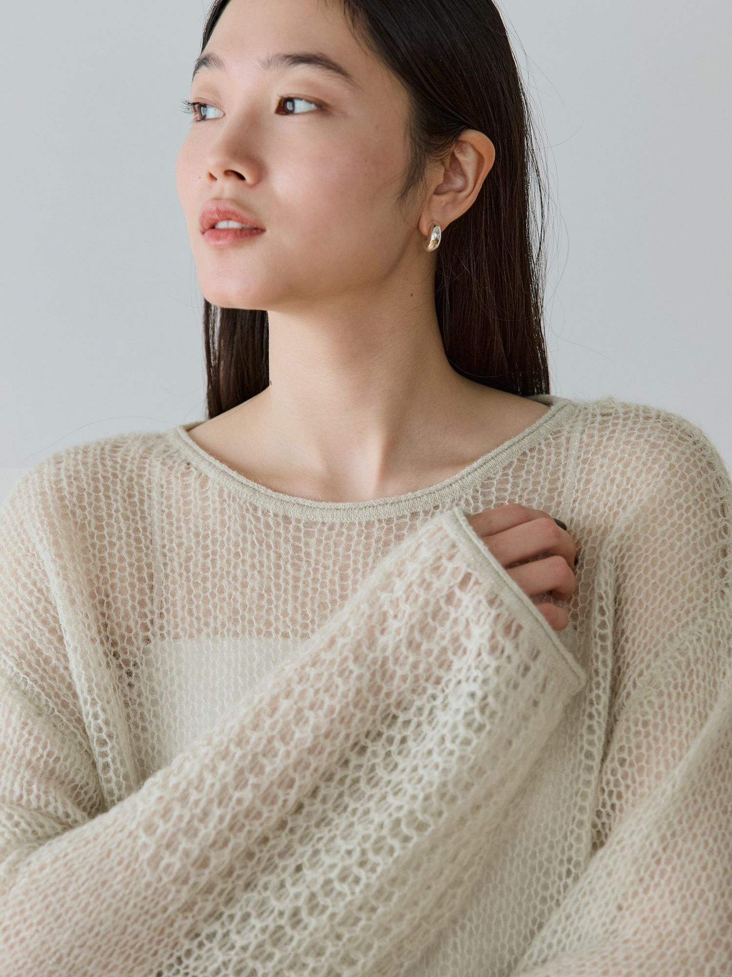 モヘヤミックスシアールーズニット