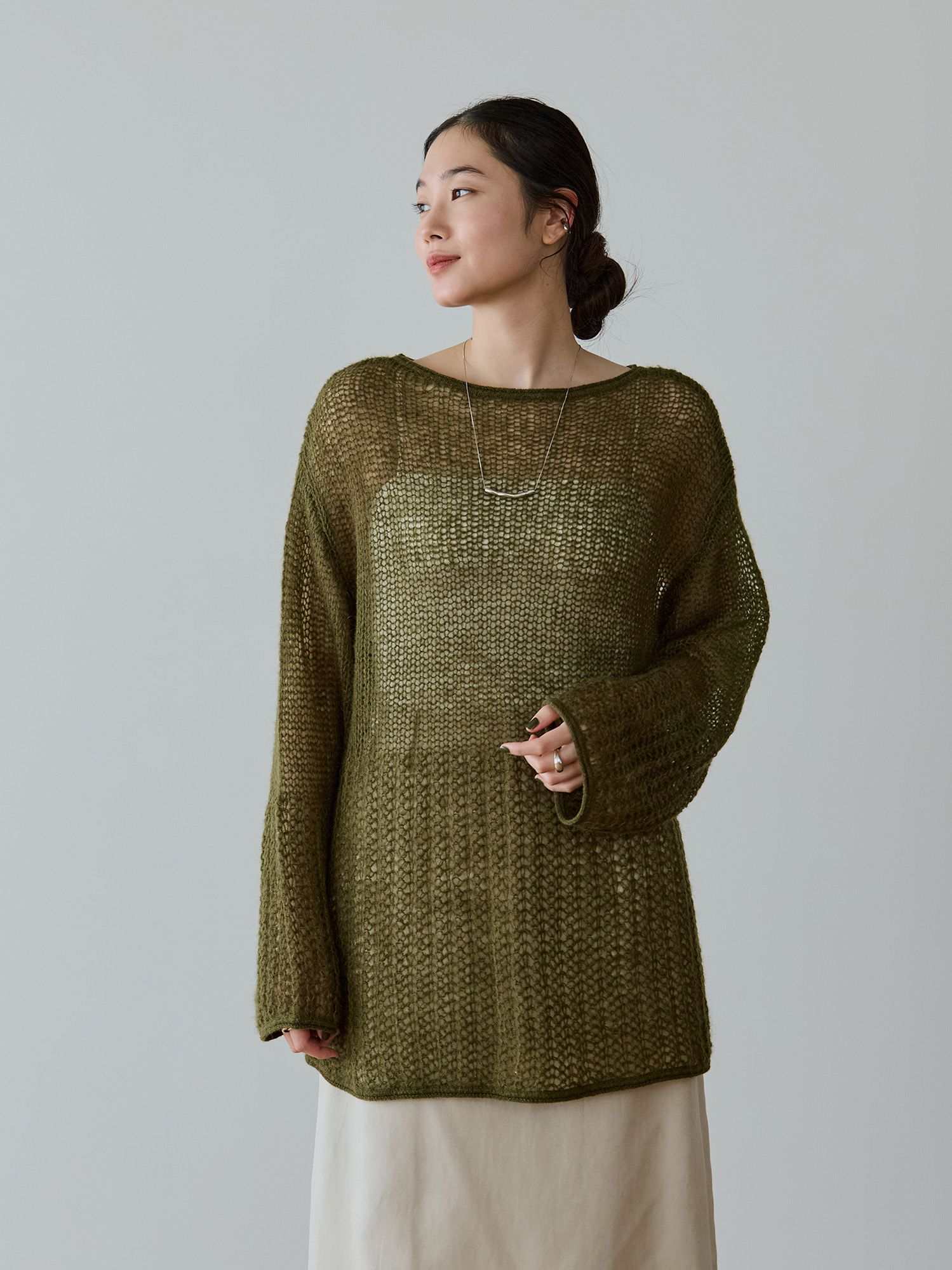 モヘヤミックスシアールーズニット