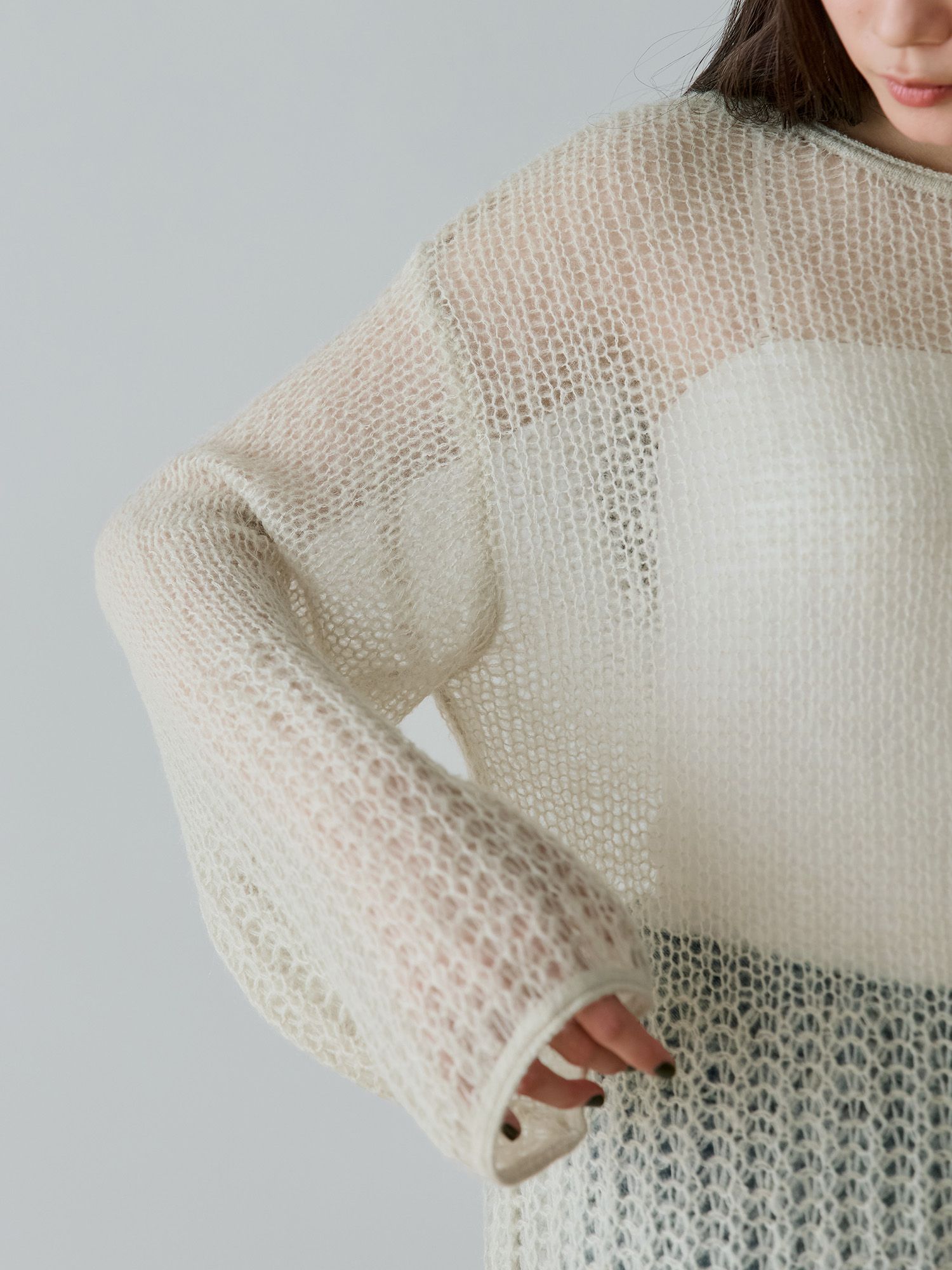 モヘヤミックスシアールーズニット