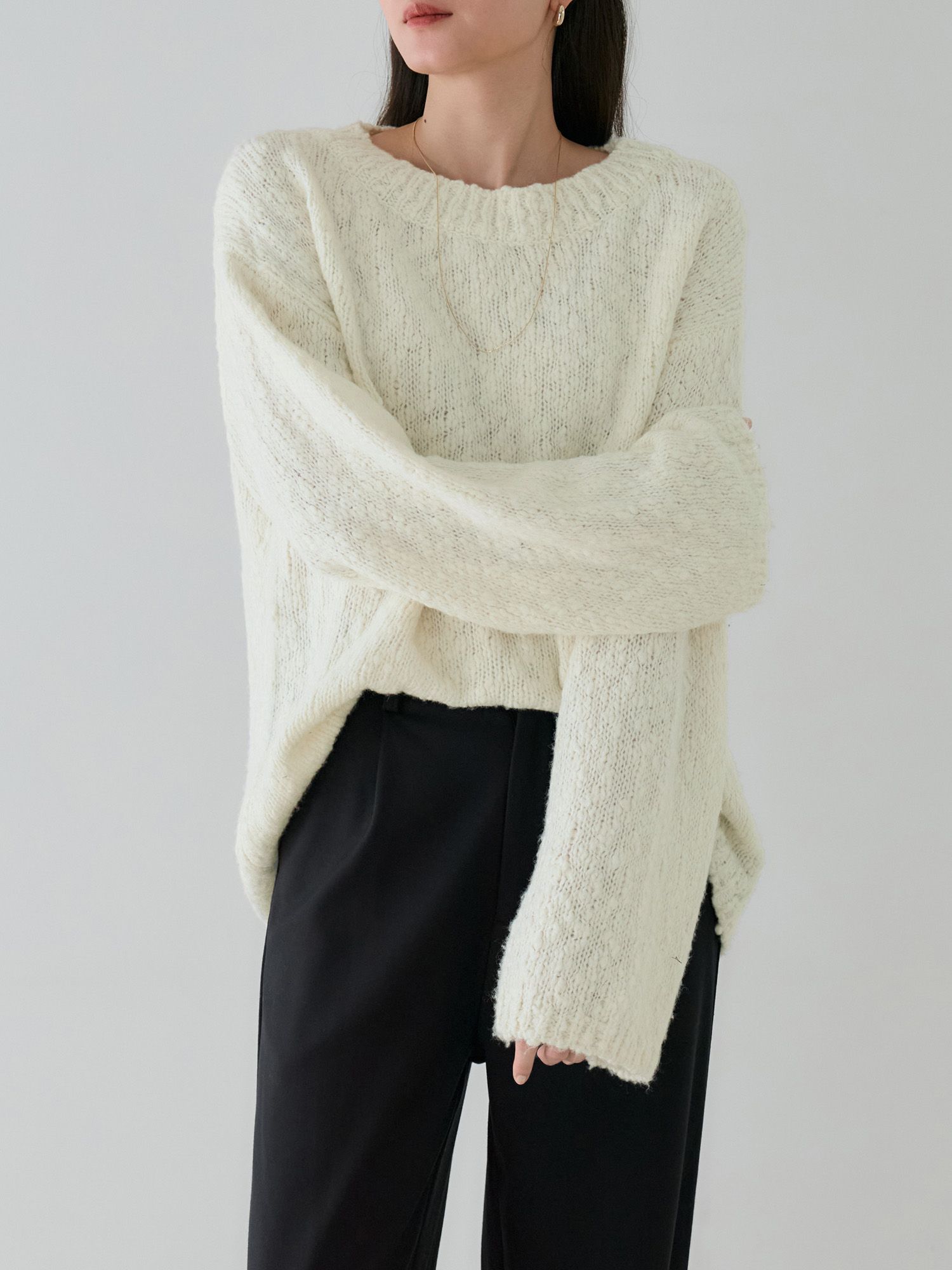 【完売品】crewre クルーレ ロービングスラブルーズニット ecru crewre online shop / ロービングスラブルーズニット