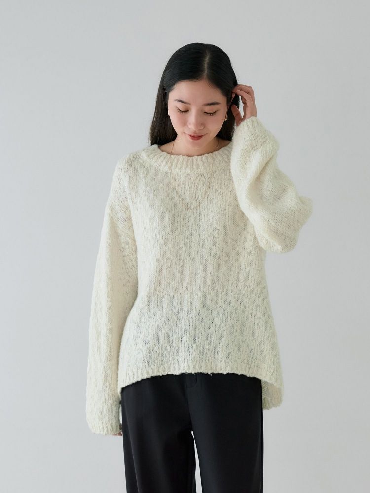 【完売品】crewre クルーレ ロービングスラブルーズニット ecru crewre online shop / ロービングスラブルーズニット