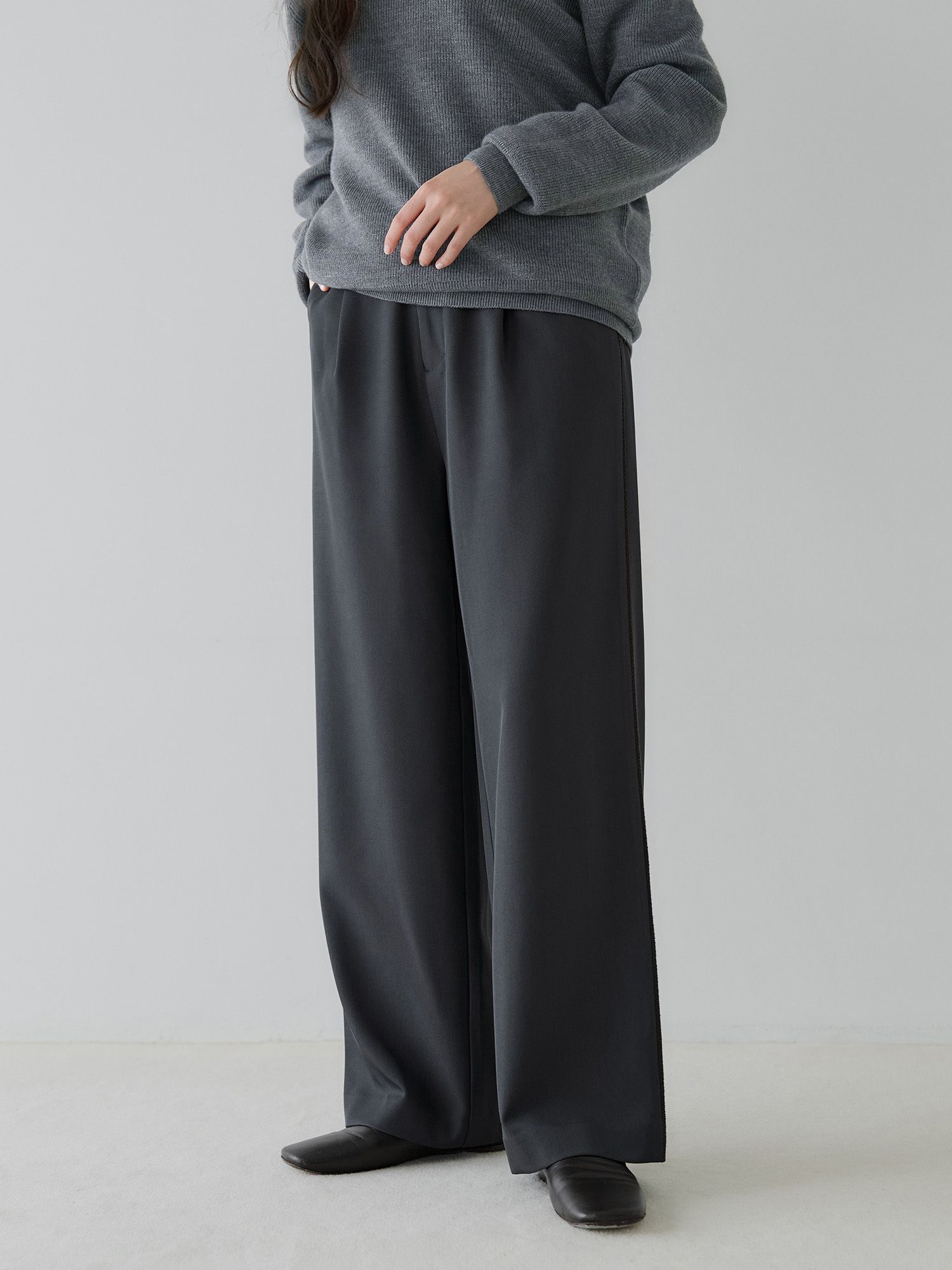 crewre online shop / サイドシームニットラインスラックス