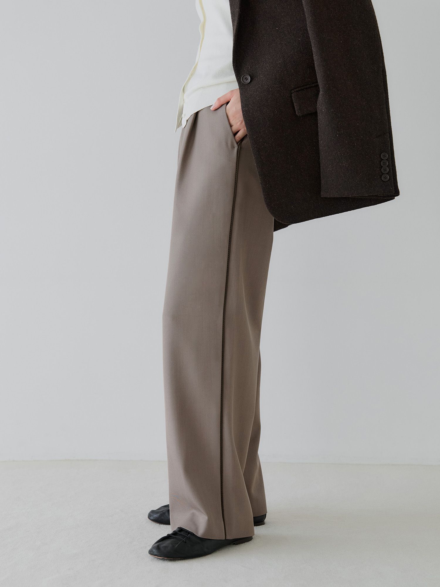 crewre online shop / サイドシームニットラインスラックス