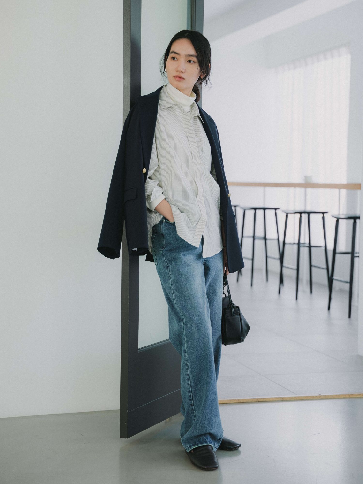 アジャスタブルIラインデニムパンツ