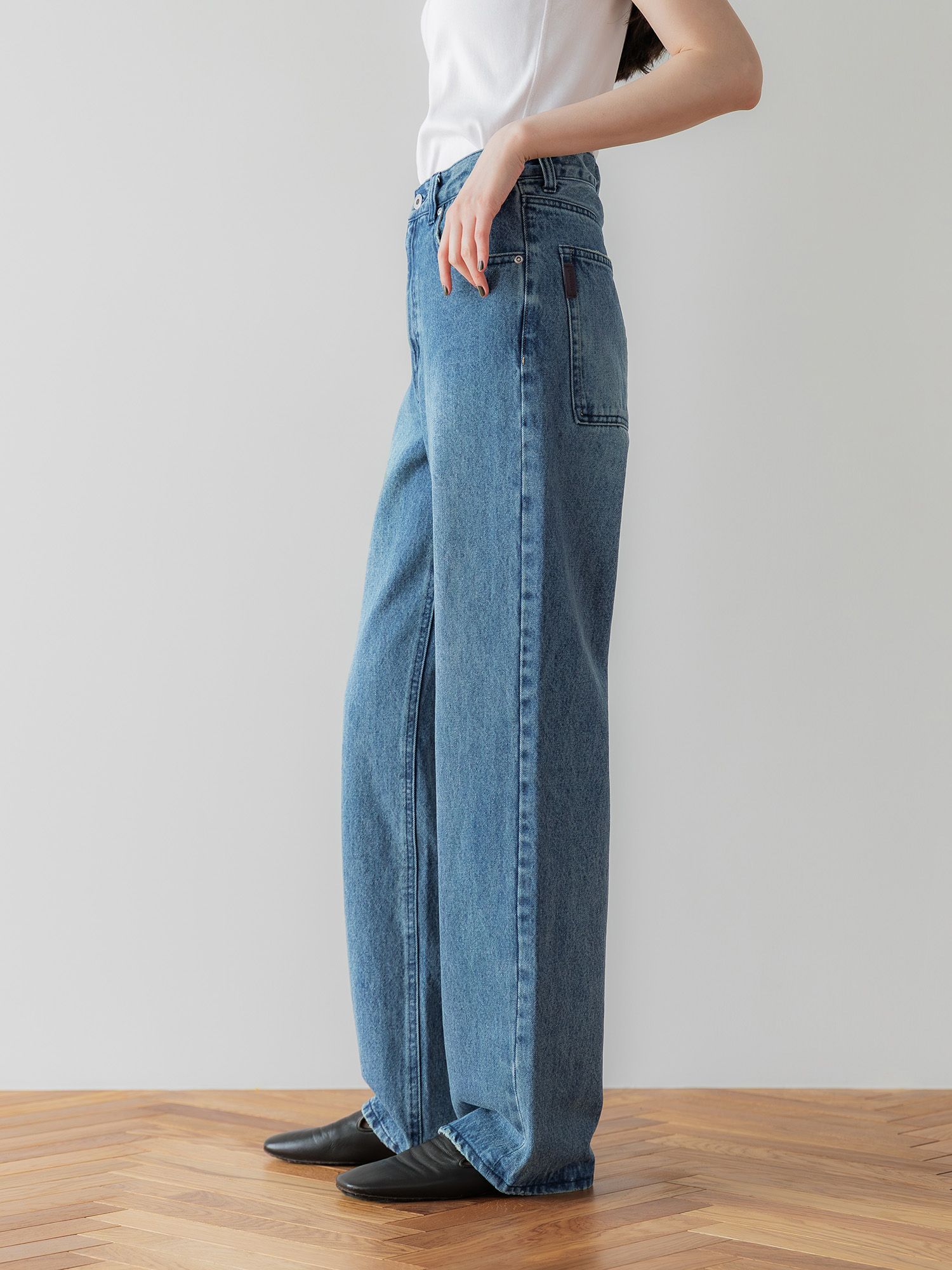 アジャスタブルIラインデニムパンツ