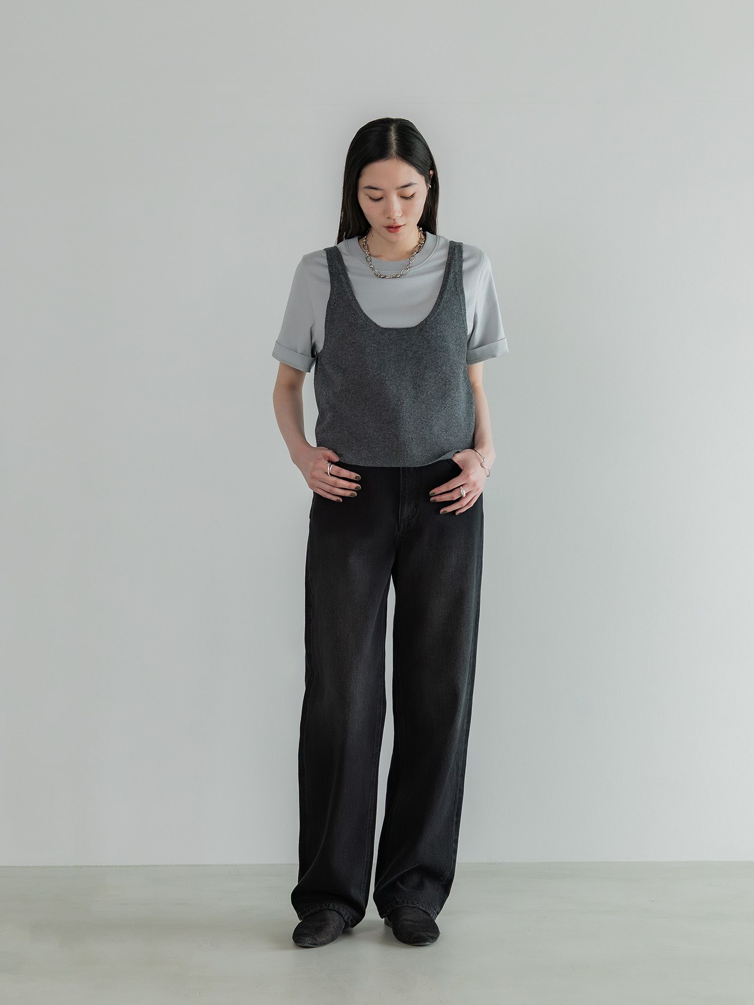 アジャスタブルIラインデニムパンツ