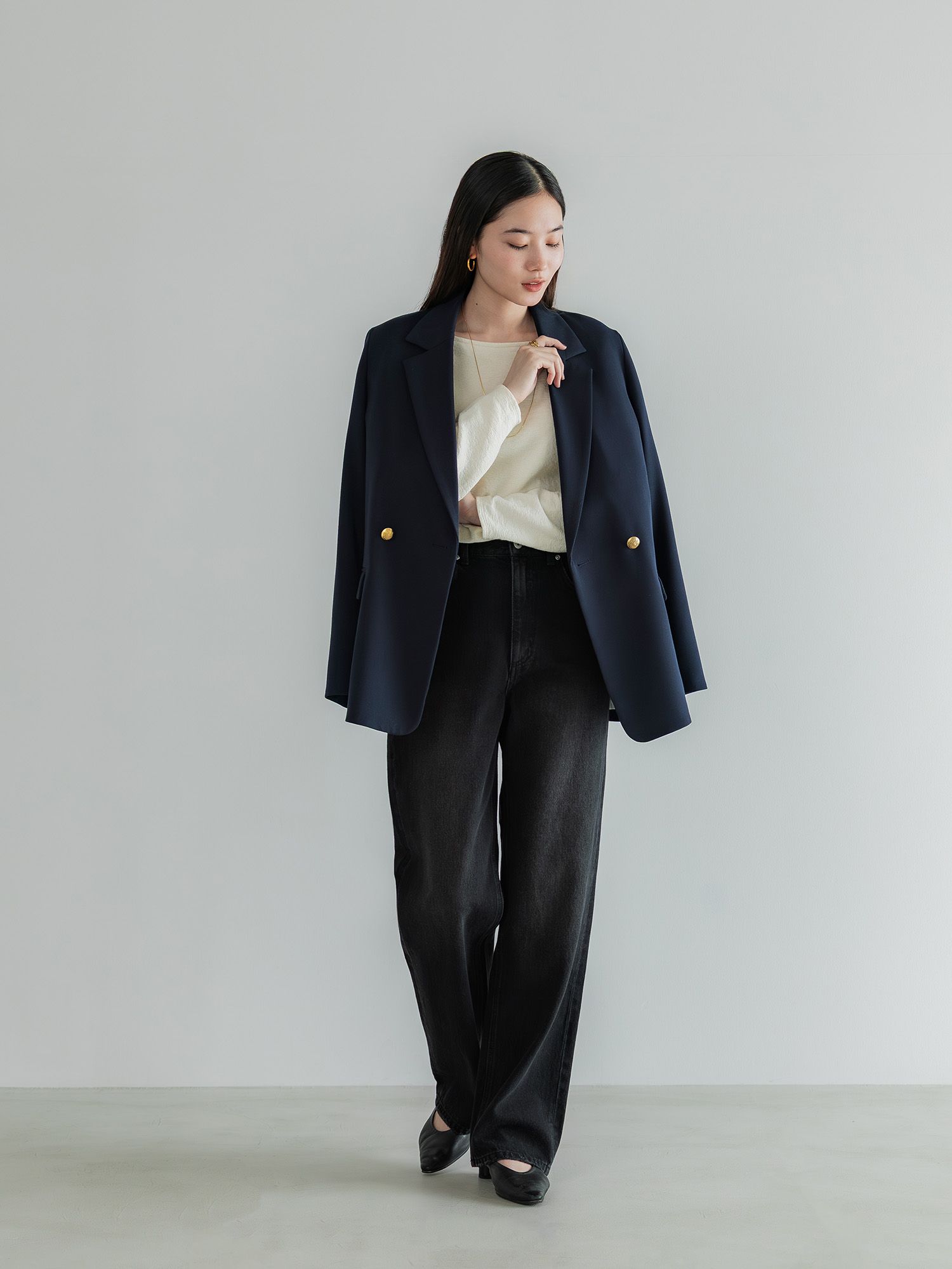 アジャスタブルIラインデニムパンツ