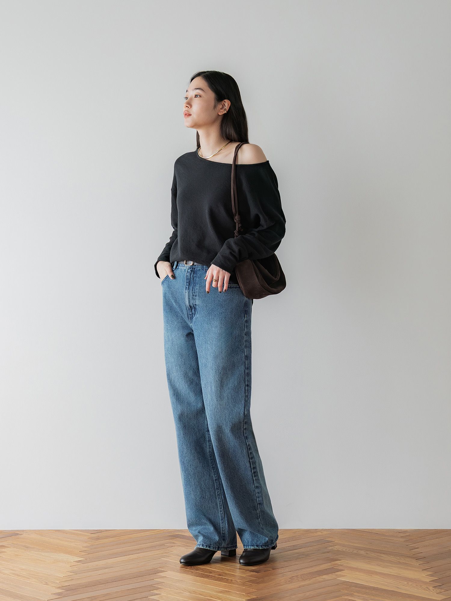 アジャスタブルIラインデニムパンツ