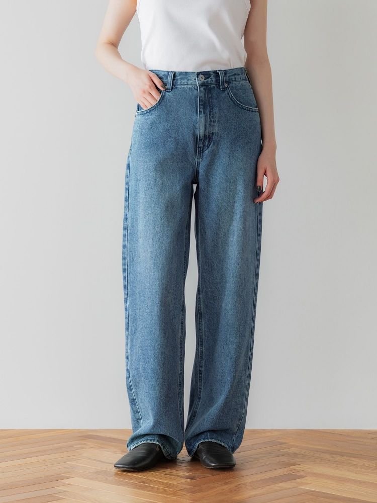 【crewre】 アジャスタブルIラインデニムパンツ vintage black crewre online shop / アジャスタブルIラインデニムパンツ