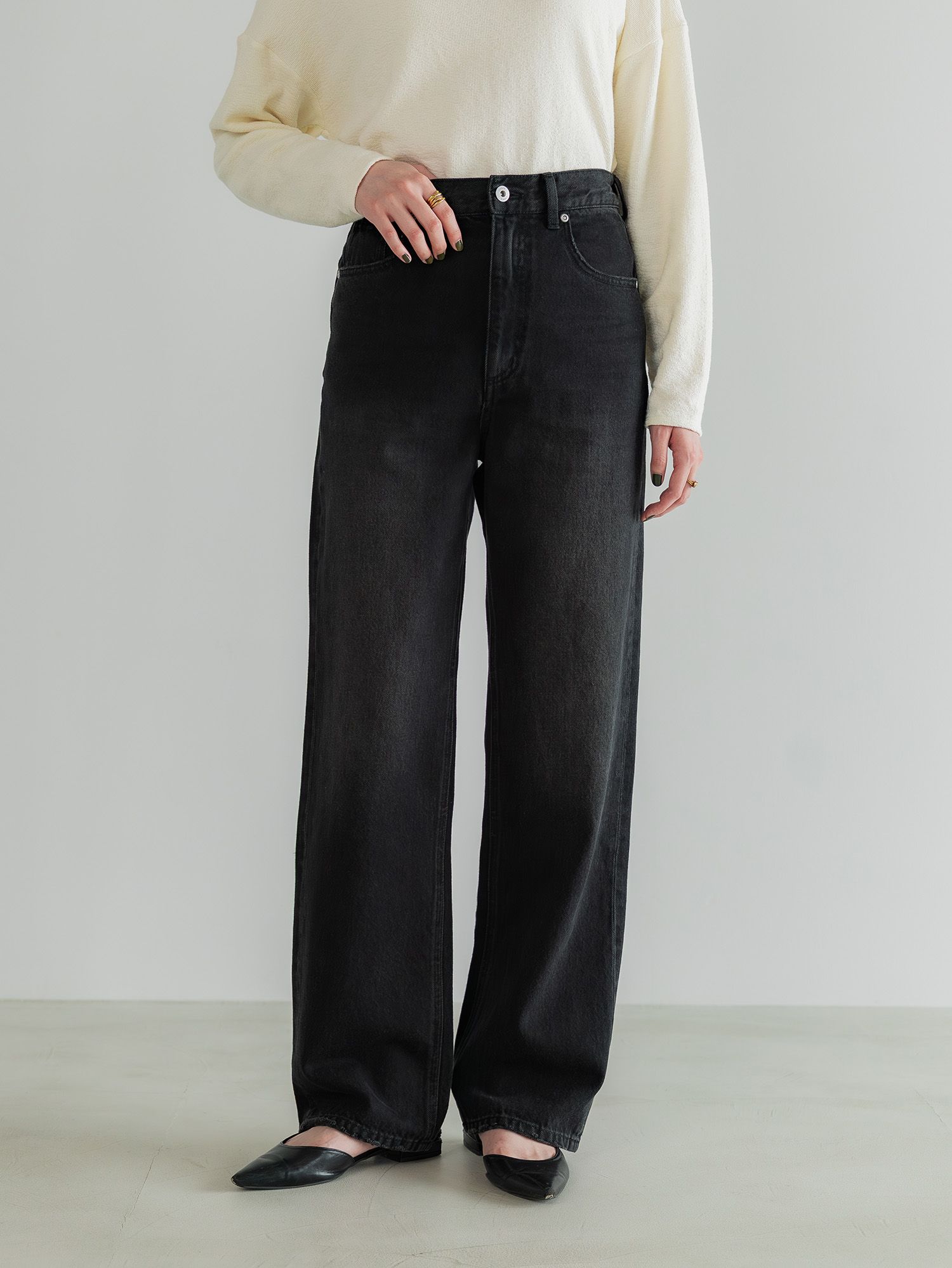 アジャスタブルIラインデニムパンツ