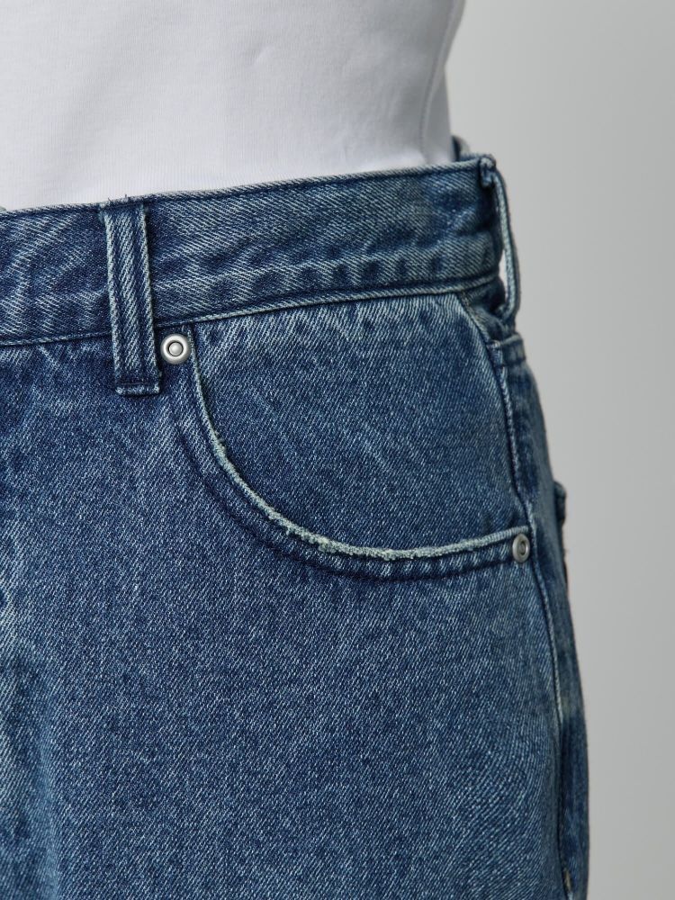 【crewre】 アジャスタブルIラインデニムパンツ vintage black crewre online shop / アジャスタブルIラインデニムパンツ