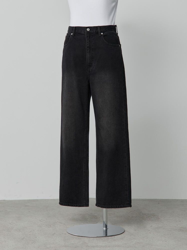 【crewre】 アジャスタブルIラインデニムパンツ vintage black crewre online shop / アジャスタブルIラインデニムパンツ