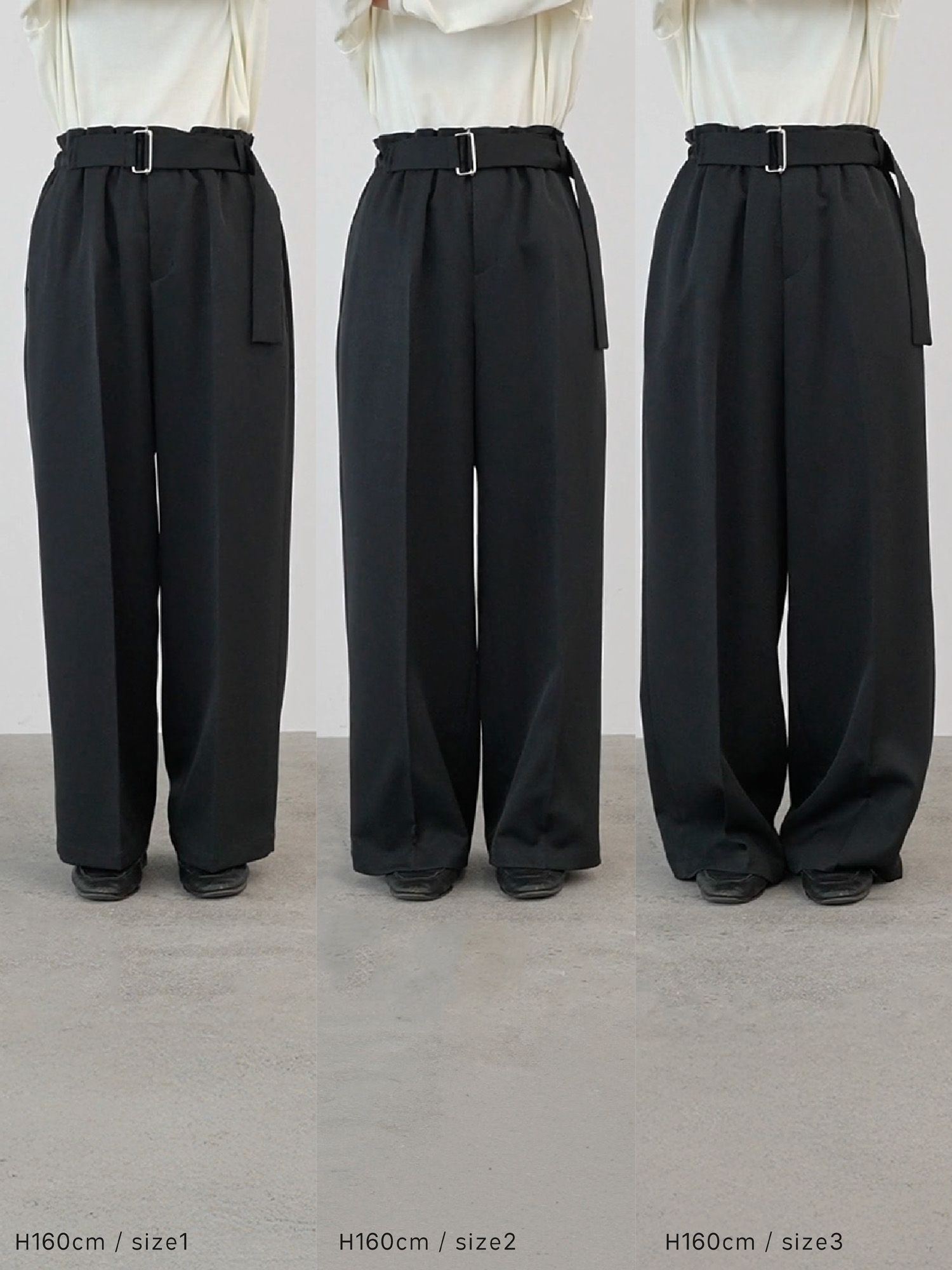 フリーウエストベルテッドパンツ