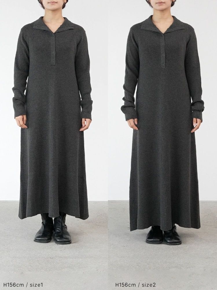 【新品】crewe フロントフライニットワンピース dark brownサイズ2 crewre online shop / フロントフライニットワンピース