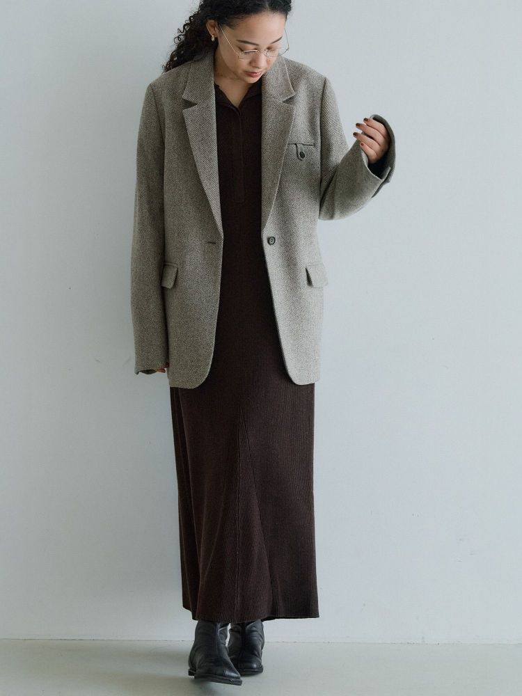 crewre online shop / フロントフライニットワンピース