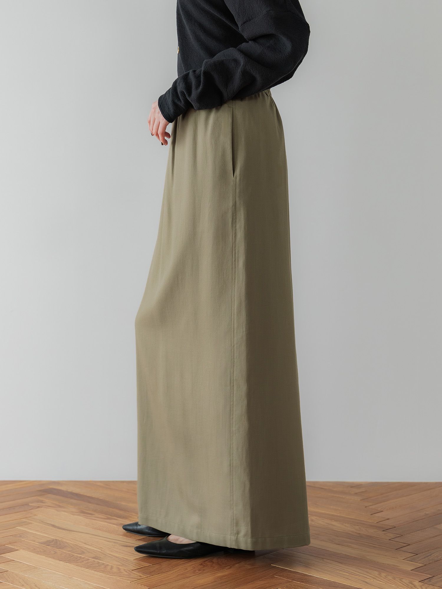 テンセルコットンピケIラインスカート