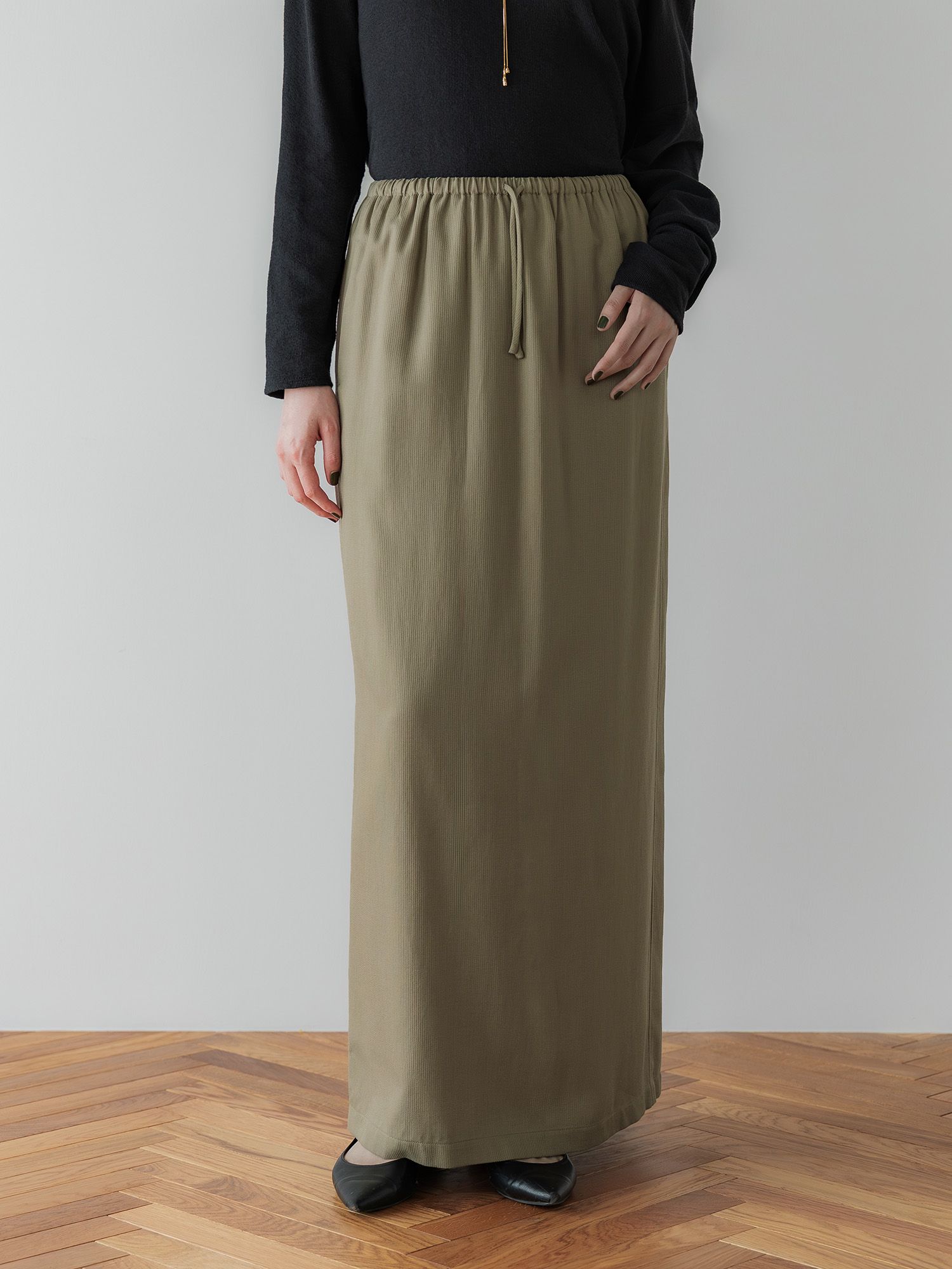 テンセルコットンピケIラインスカート