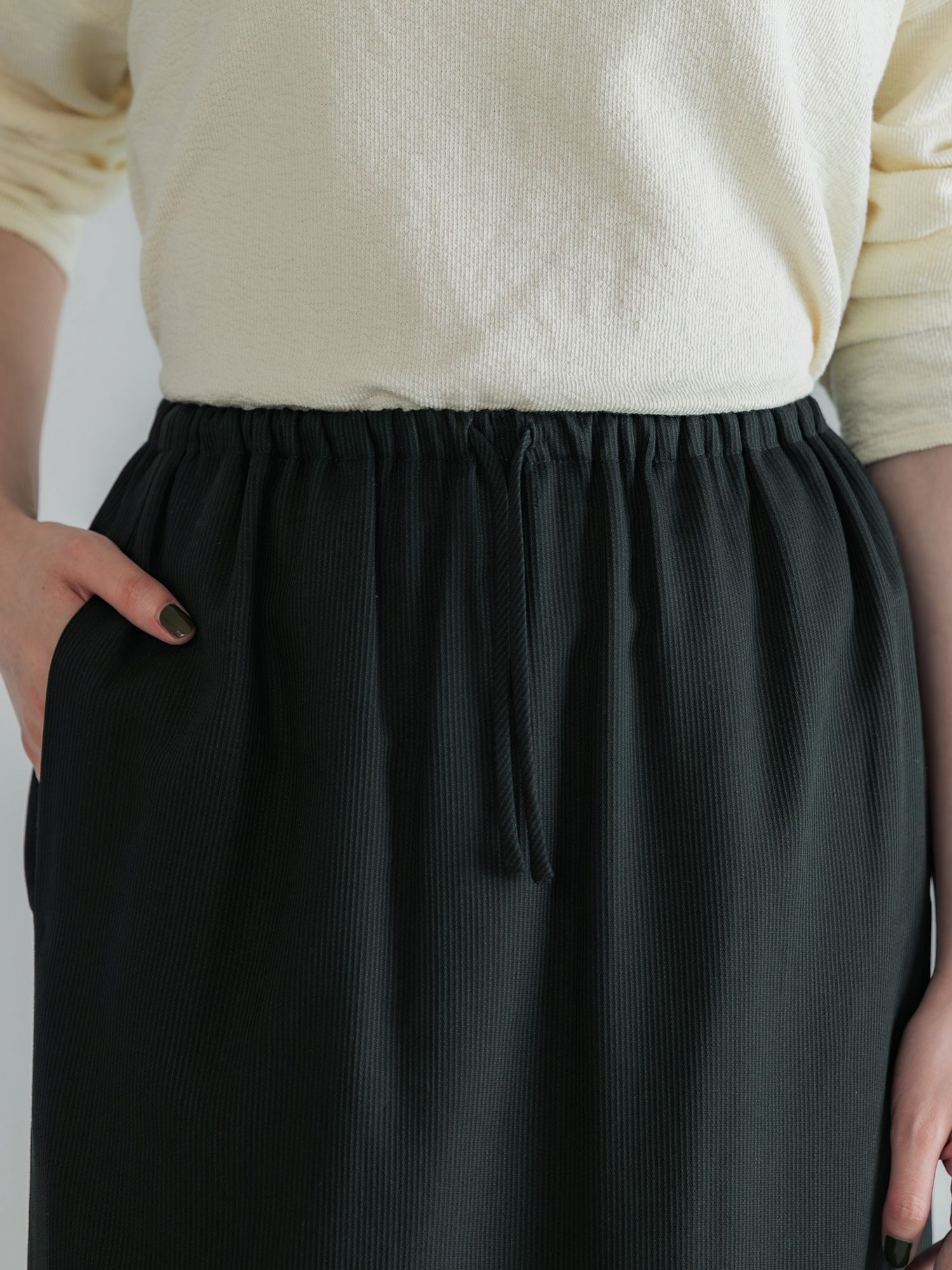 テンセルコットンピケIラインスカート