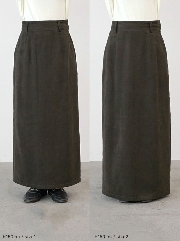 【crewre】 フェイクスウェードIラインスカート　ivory crewre online shop / フェイクスウェードIラインスカート