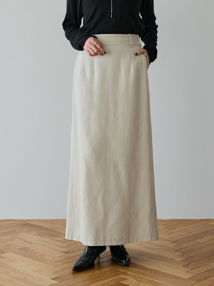 【crewre】 フェイクスウェードIラインスカート　ivory crewre online shop / フェイクスウェードIラインスカート