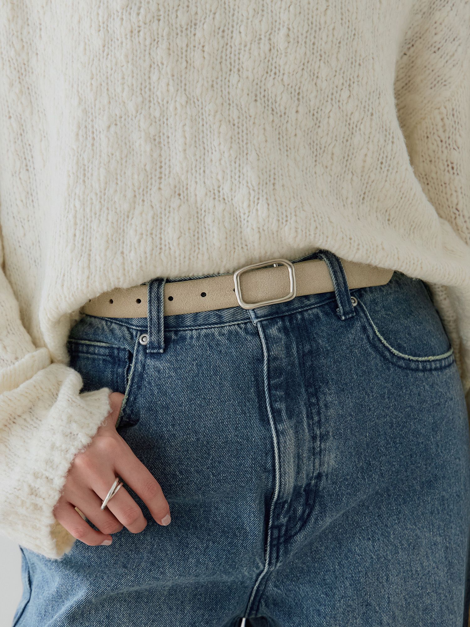 クルーレ crewre ベルト crewre online shop / ボタンスタッズレザーベルト