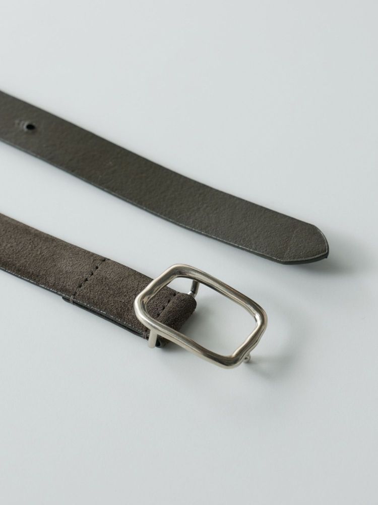 crewre ボタンスタッズスウェードベルト　ロング　sepia gray crewre online shop / ボタンスタッズスウェードベルト