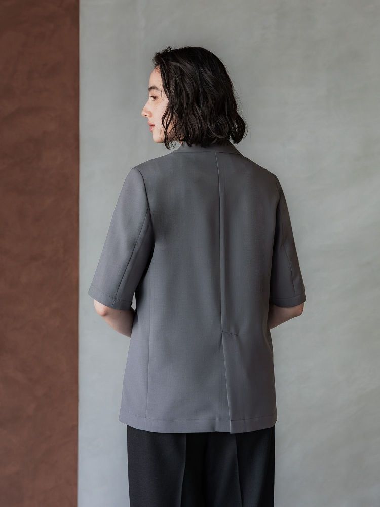 crewre ショールハーフスリーブジャケット(gray)サイズ3 crewre online shop / ショールハーフスリーブジャケット