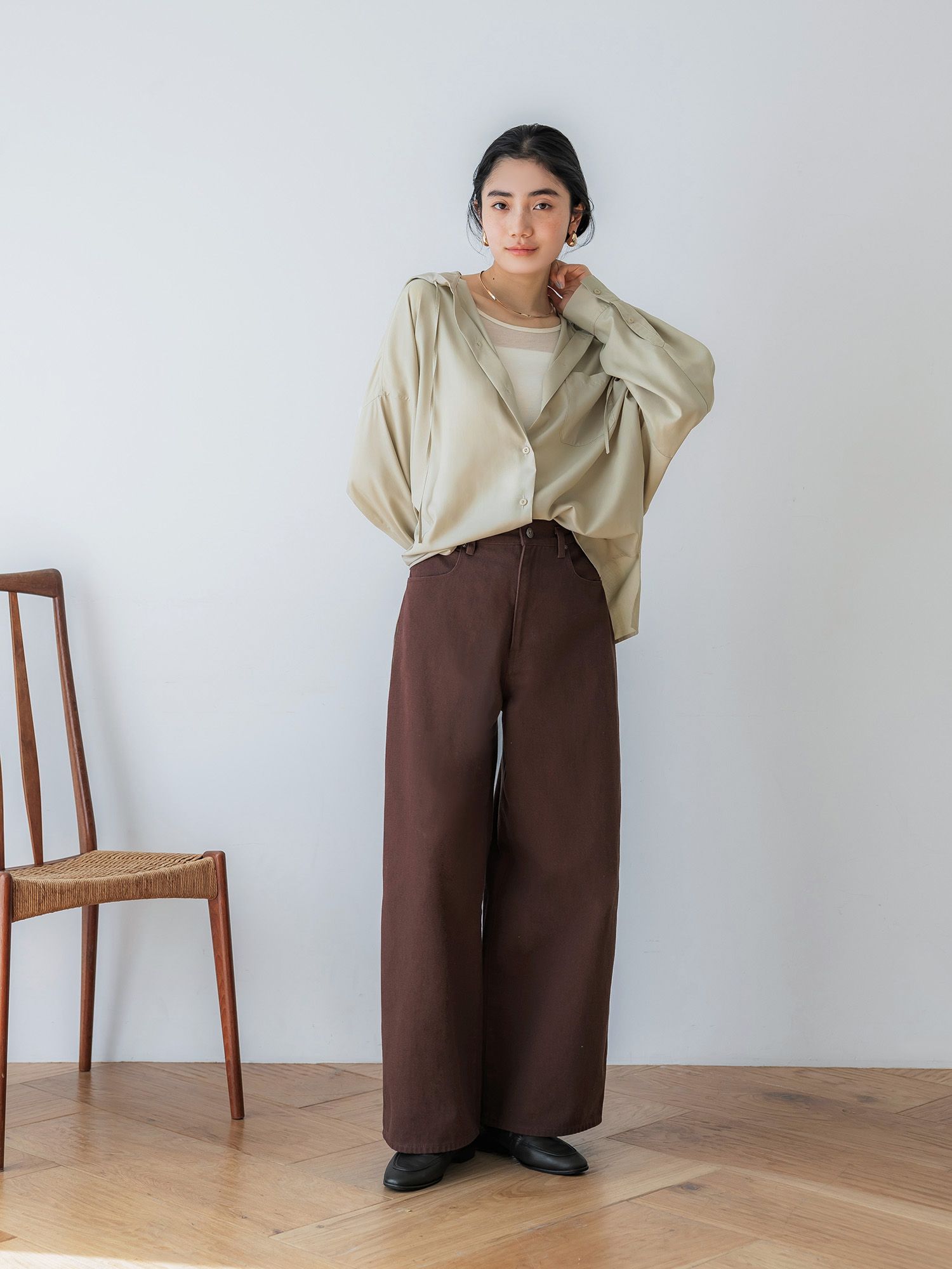 ヴィンテージライクワイドパンツ