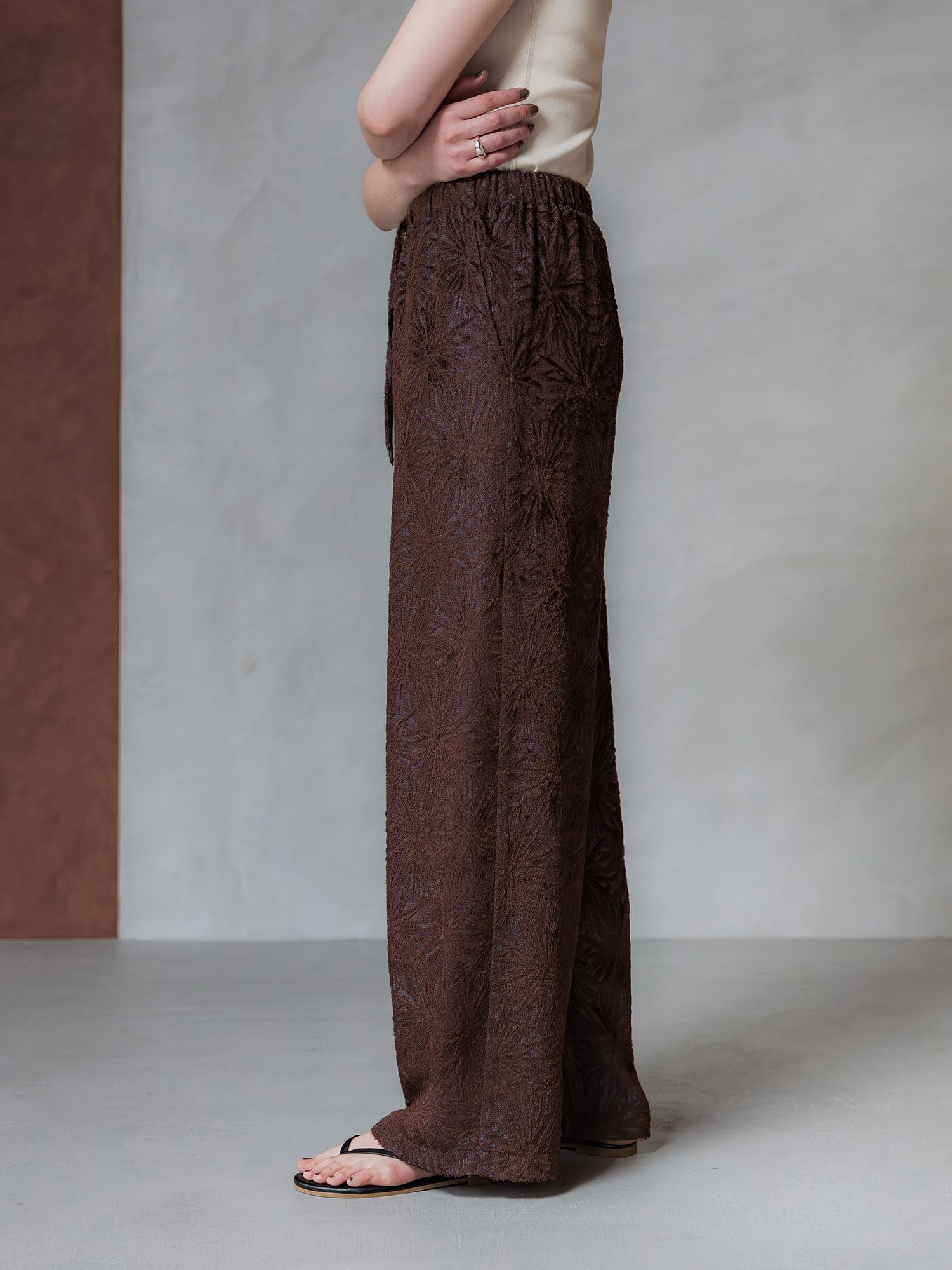 トリアセテートジャカードパンツ