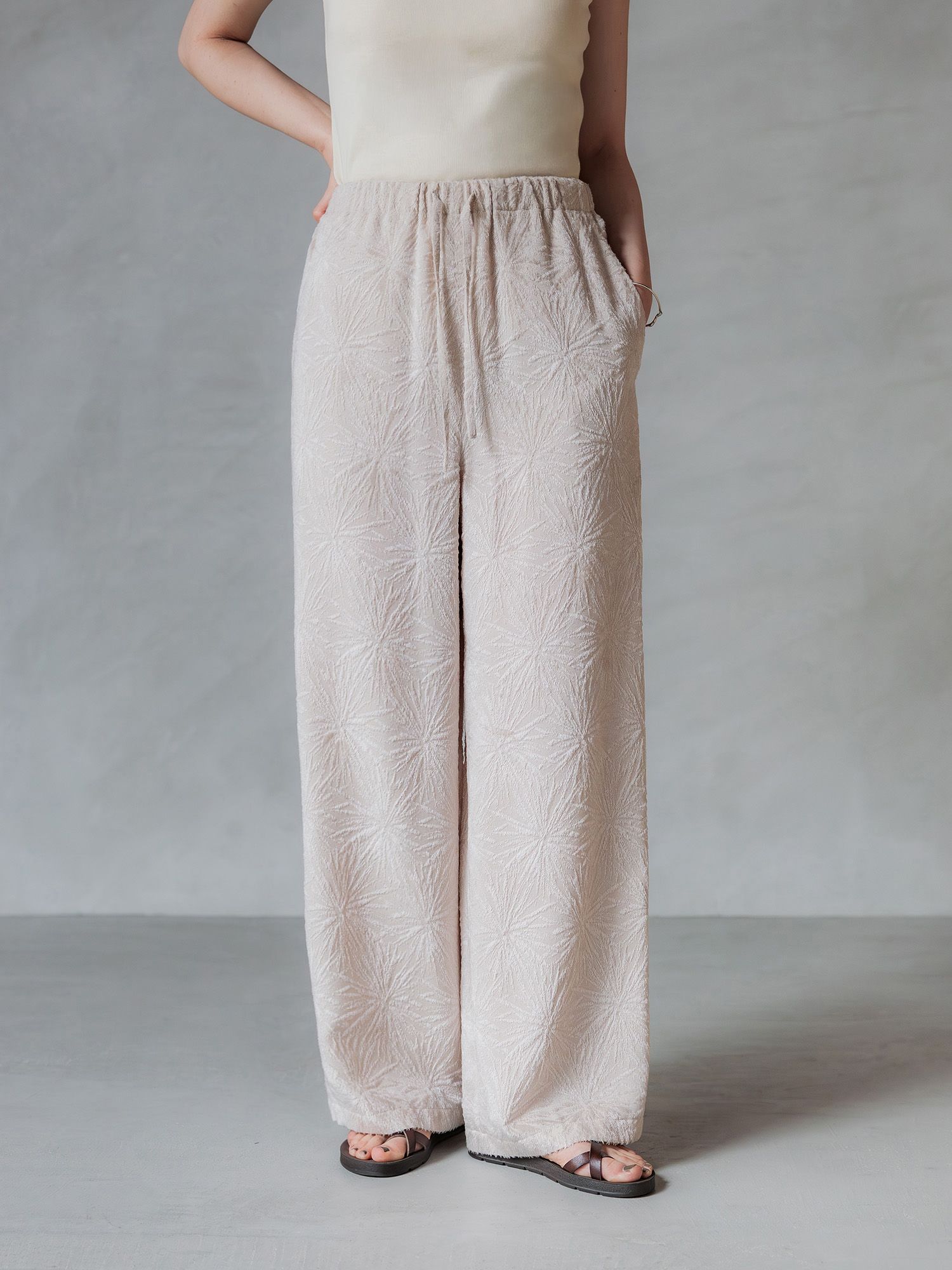 トリアセテートジャカードパンツ