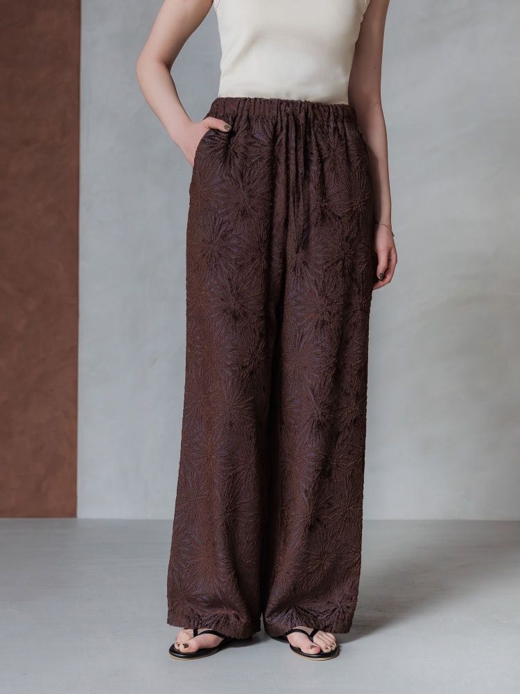 な*み様 【crewre】size3 トリアセテートジャカードパンツbrown crewre online shop / トリアセテートジャカードパンツ