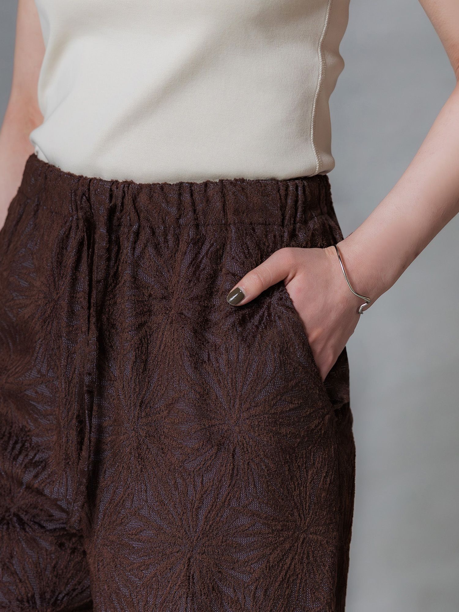 トリアセテートジャカードパンツ