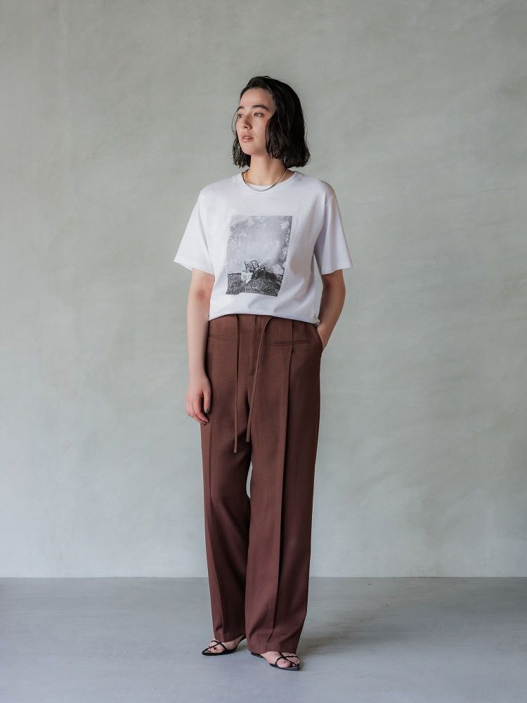 クルーレ crewre ピンタックスラブストレートパンツ　サイズ3 crewre online shop / アシンメトリーツータックパンツ