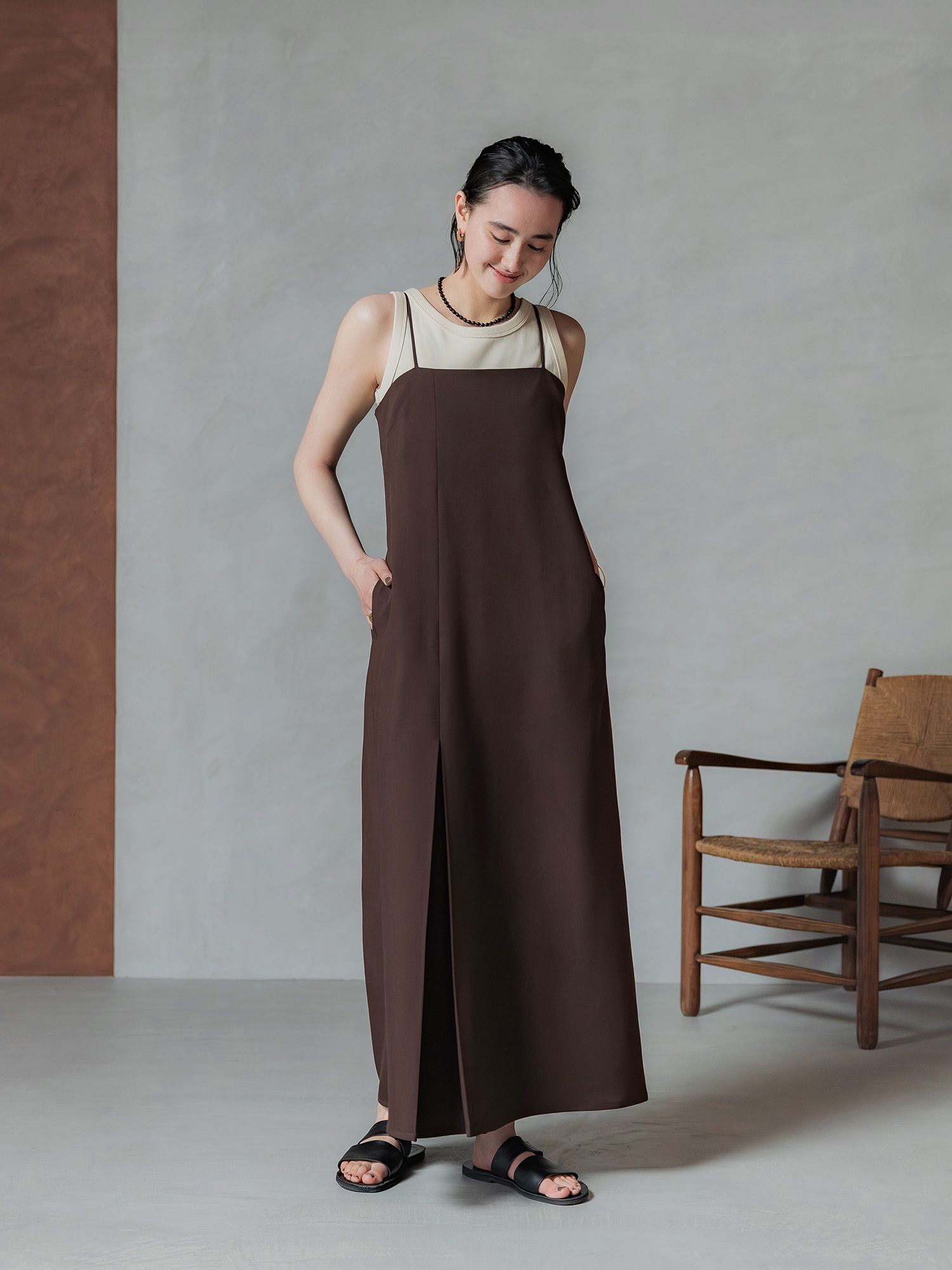 ボックスタックキャミワンピース