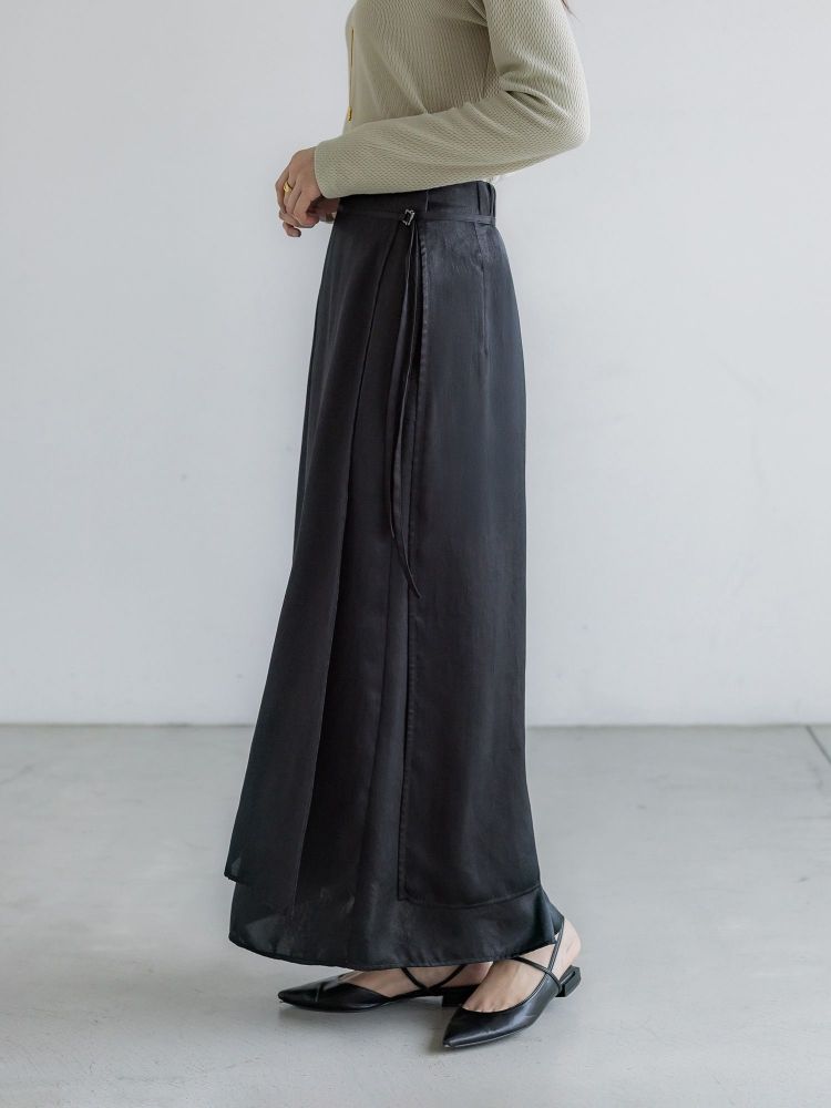 crewre online shop / ラップレイヤードIラインスカート